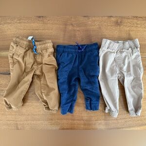 Bundle of 3 Pairs of Carters Baby Boy Pants (9M)